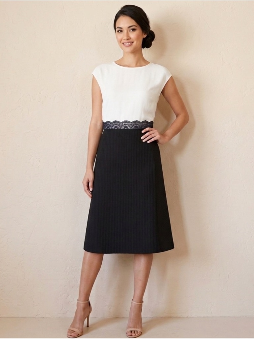 Antonio Melani Black A-Line Skirt
